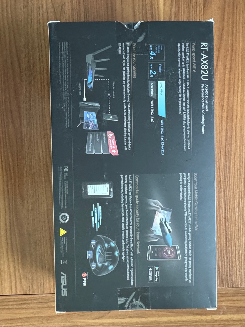 ASUS RT-AX82U (AX5400) Dual Band WiFi 6 Extendable Gaming Router - Picture 2 of 5